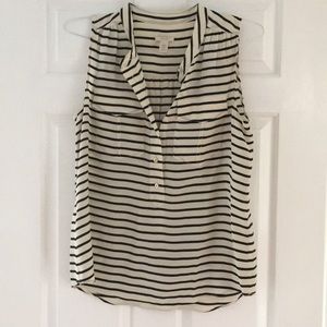Sleeveless J Crew silk blouse.